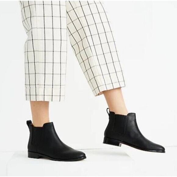 Madewell Women's Size 7 Ainsley Chelsea Ankle Boot Leather Black Pull On J8295 - Picture 1 of 13
